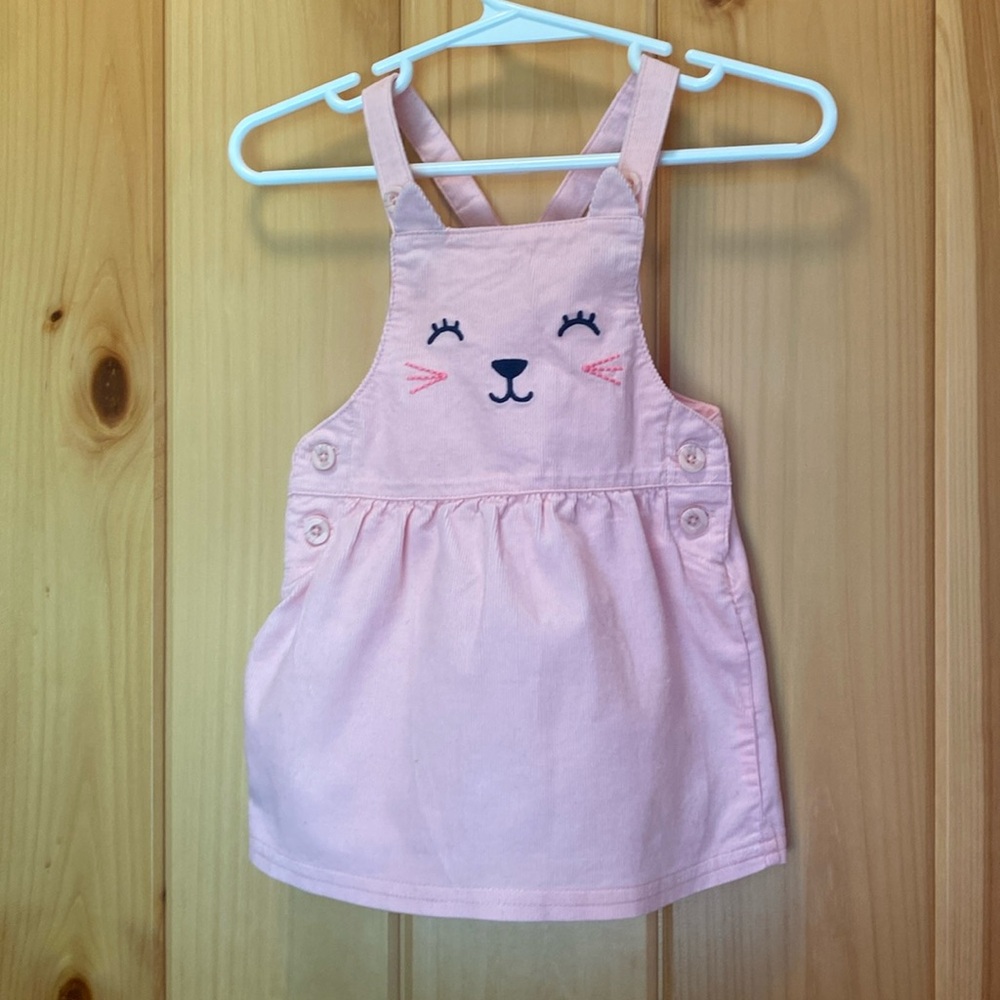 Carters pink kitty overall dress